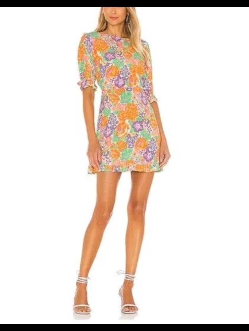 Faithfull the Brand Daphne Mini Dress in Ade Floral - Size Large